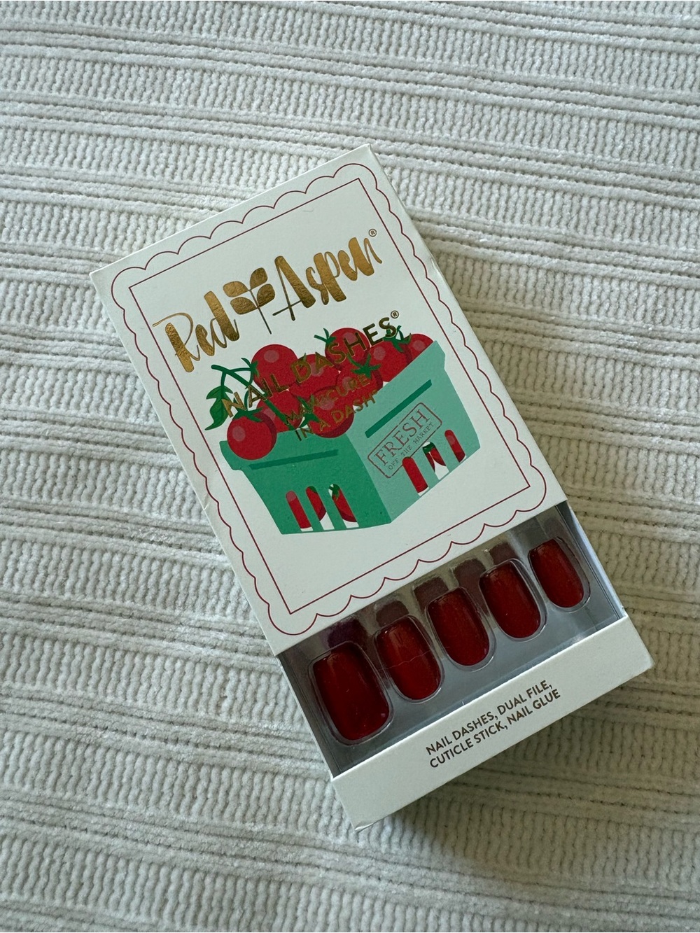 Red Aspen NAIL DASHES PressOn Nails Shimmering Red Sun Rippened Tomatoes Tovi - Picture 3 of 8